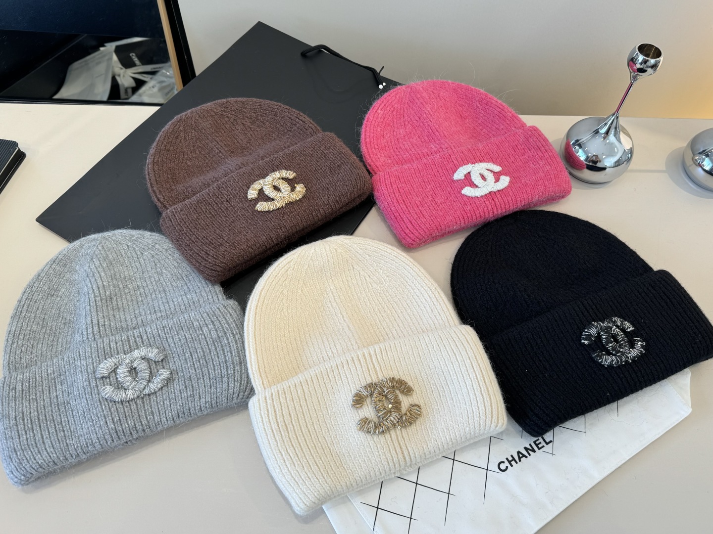 💕Chanel香奈儿新款毛线帽，加厚面料