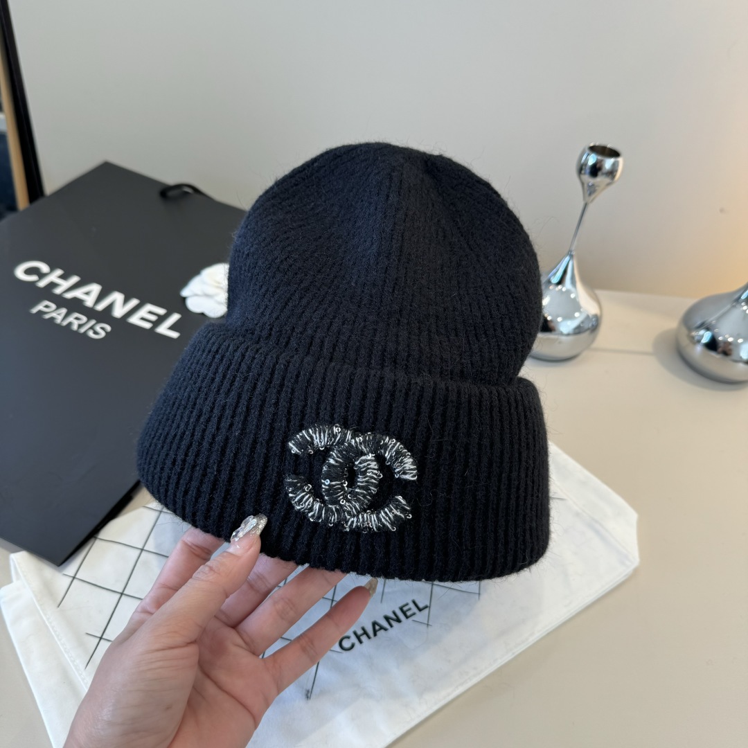 💕Chanel香奈儿新款毛线帽，加厚面料