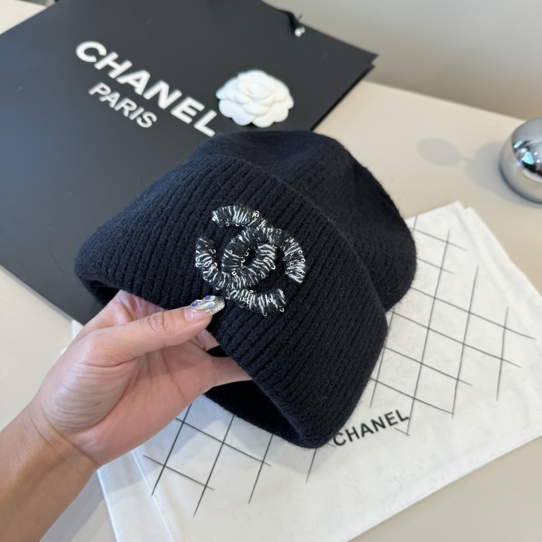 💕Chanel香奈儿新款毛线帽，加厚面料