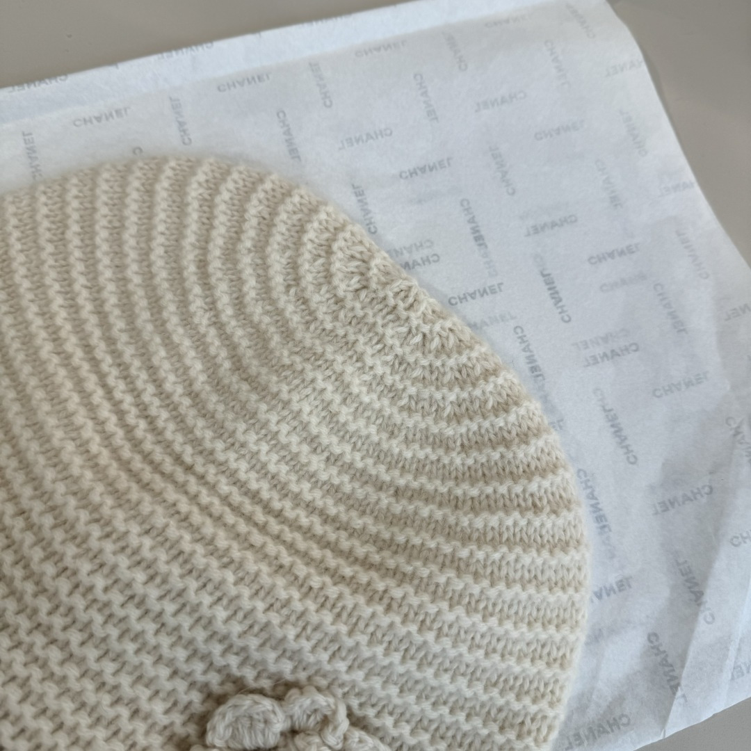 💕Chanel香奈儿新款山茶花针织毛线帽