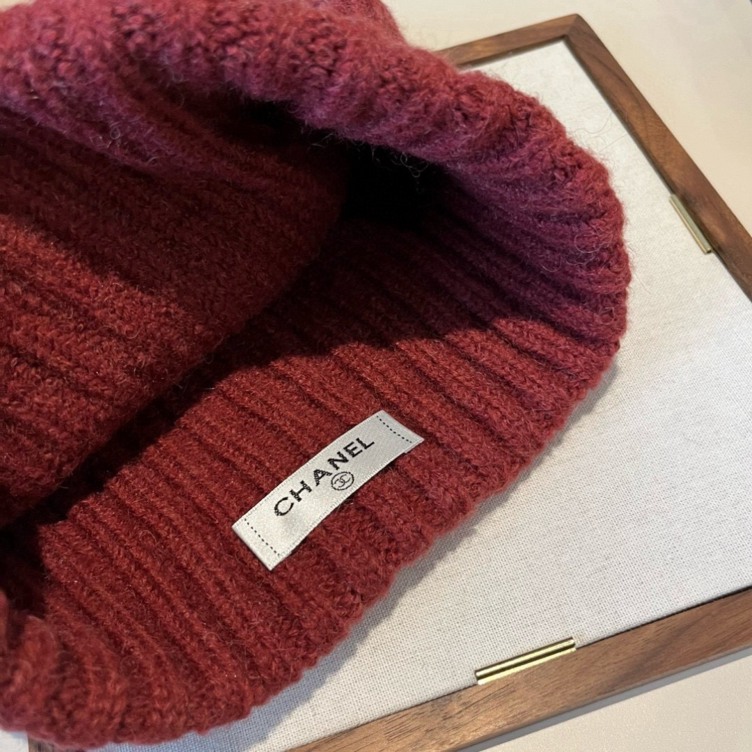 💕Chanel香奈儿针织毛线帽，专柜新款
