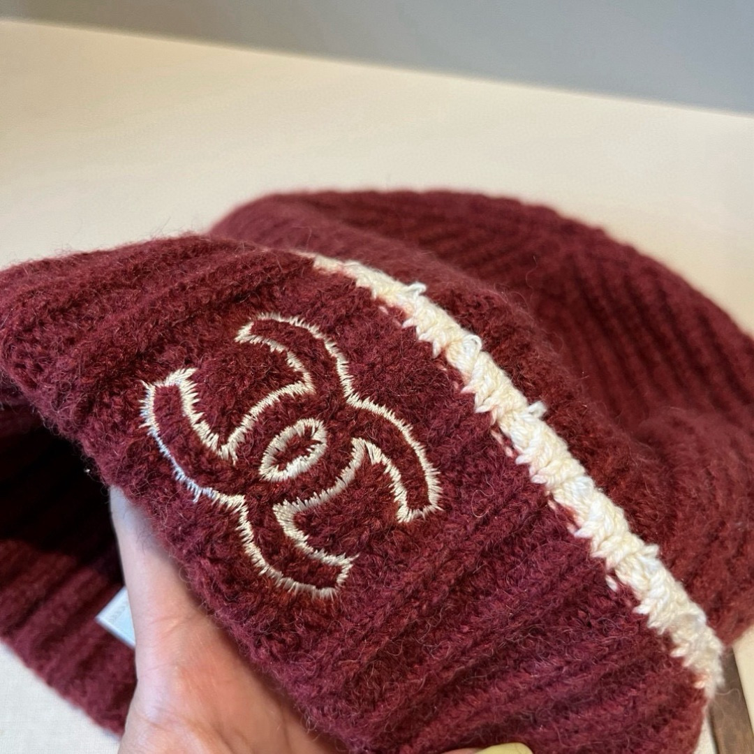 💕Chanel香奈儿针织毛线帽，专柜新款