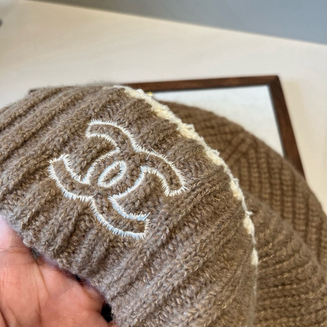 💕Chanel香奈儿针织毛线帽，专柜新款