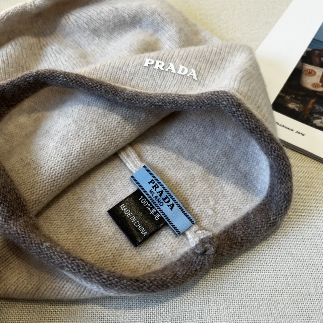 💕普拉达新款羊毛帽，中性款毛线帽，百分百羊毛面料%🦙