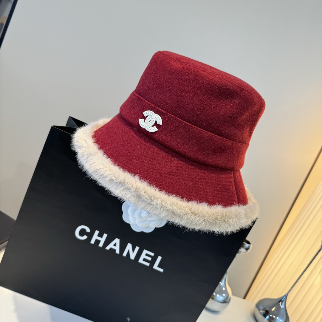 💕Chanel香奈儿新款渔夫帽，秋冬加绒帽，头围57cm