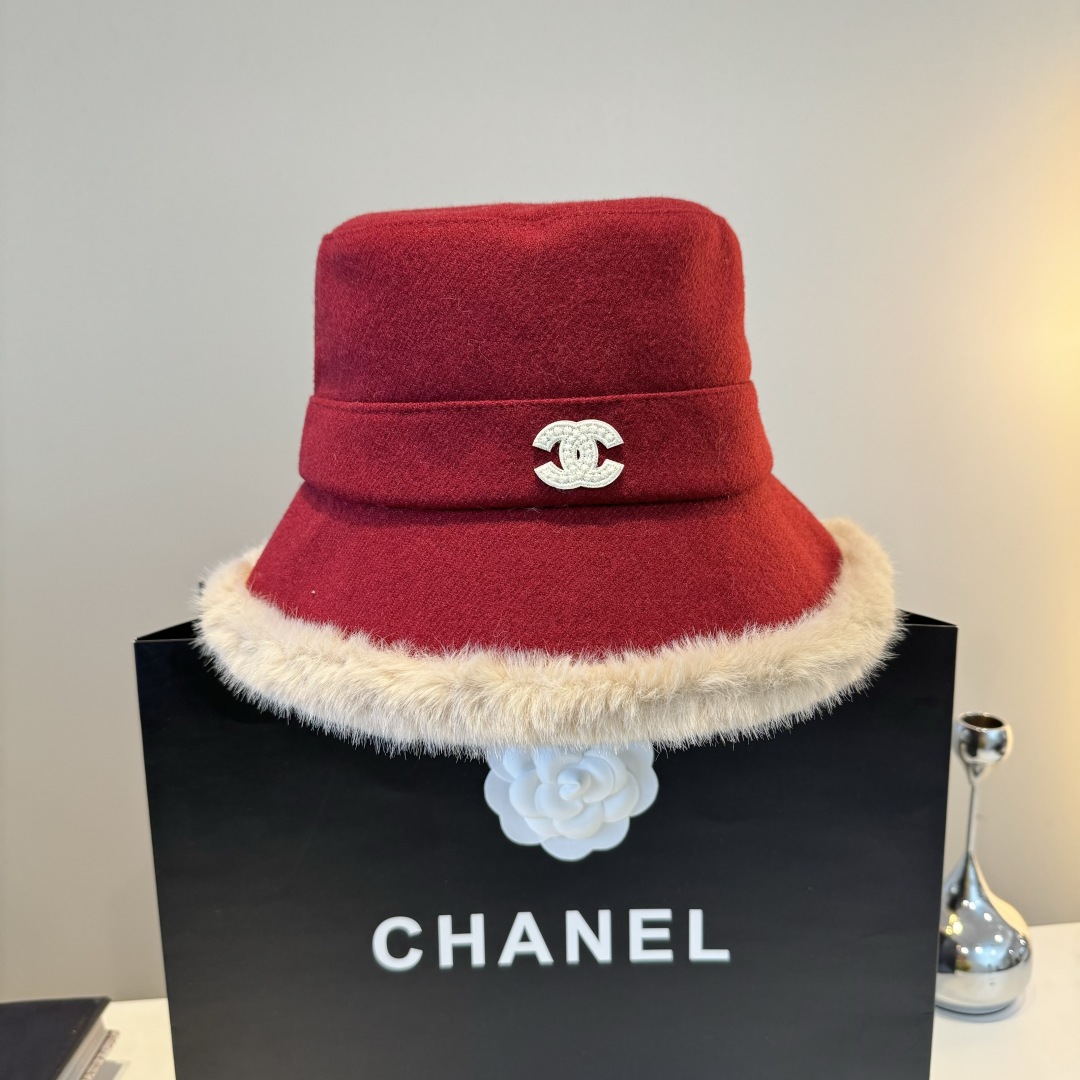 💕Chanel香奈儿新款渔夫帽，秋冬加绒帽，头围57cm
