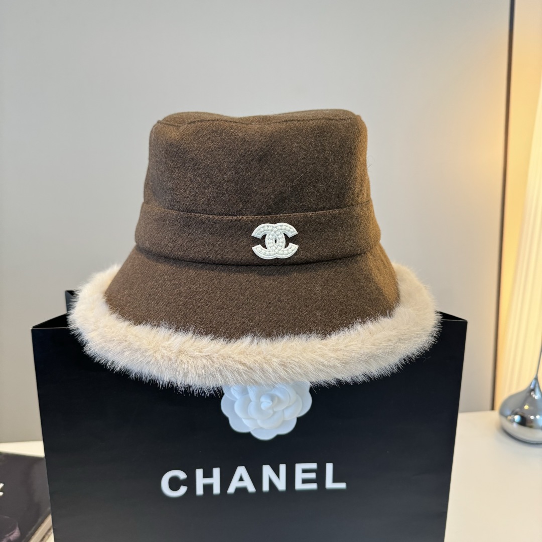 💕Chanel香奈儿新款渔夫帽，秋冬加绒帽，头围57cm