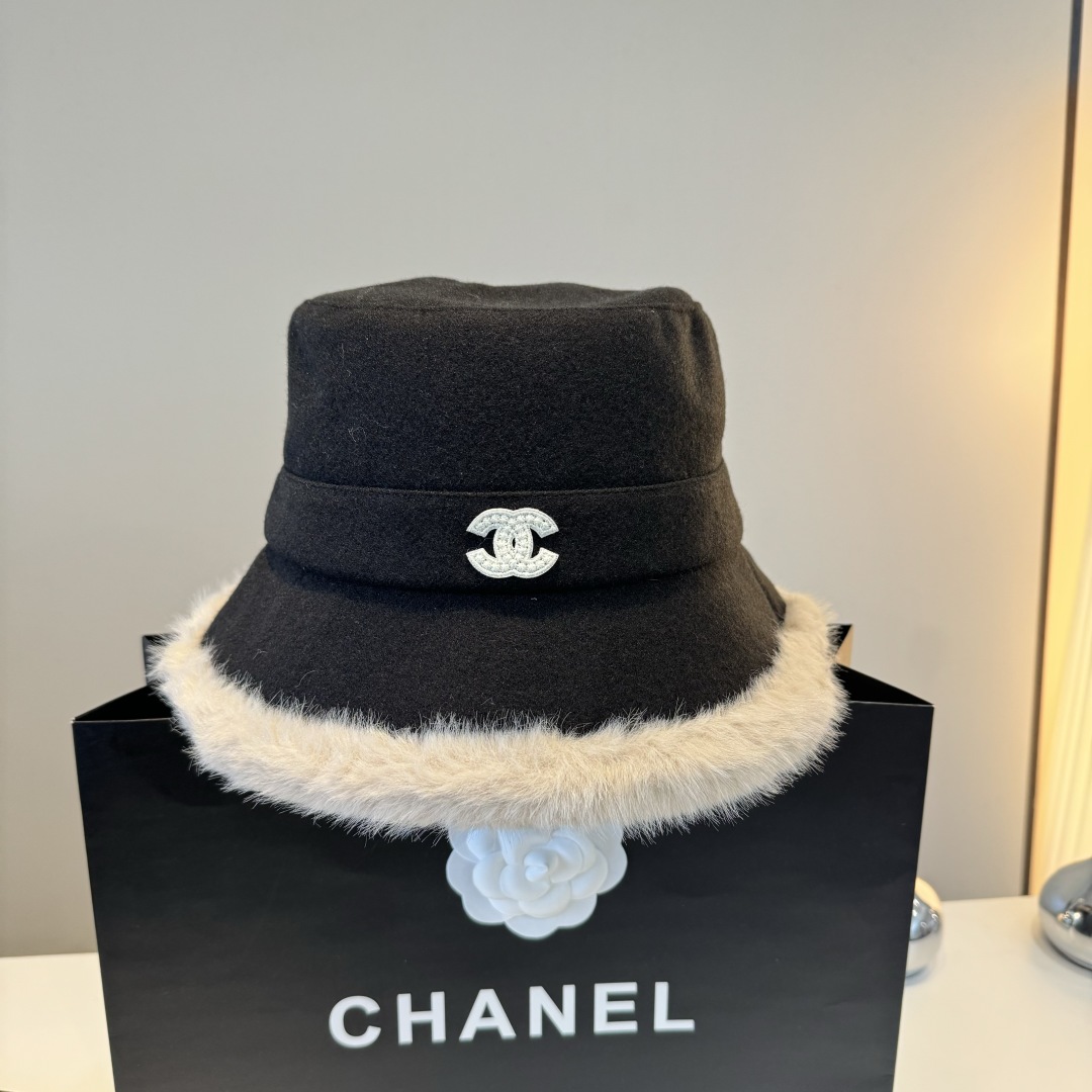 💕Chanel香奈儿新款渔夫帽，秋冬加绒帽，头围57cm