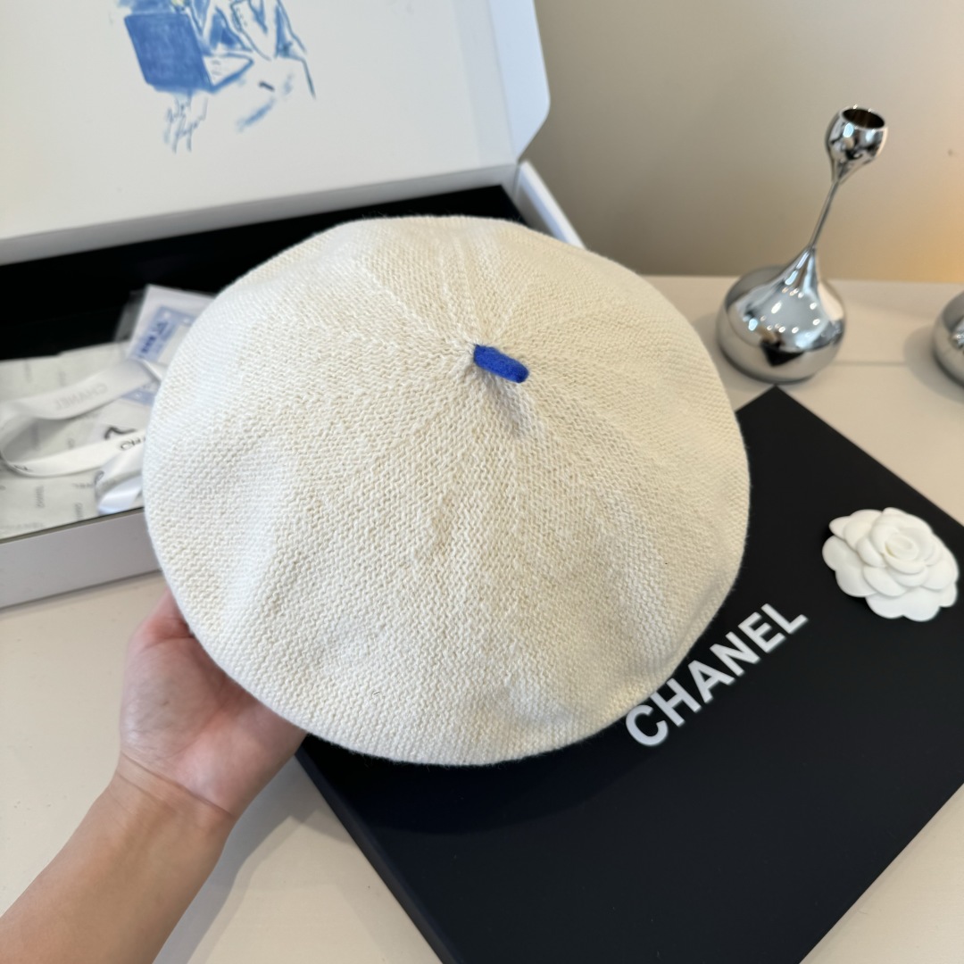 💕Chanel香奈儿羊毛贝雷帽 ，百分百羊毛面料，