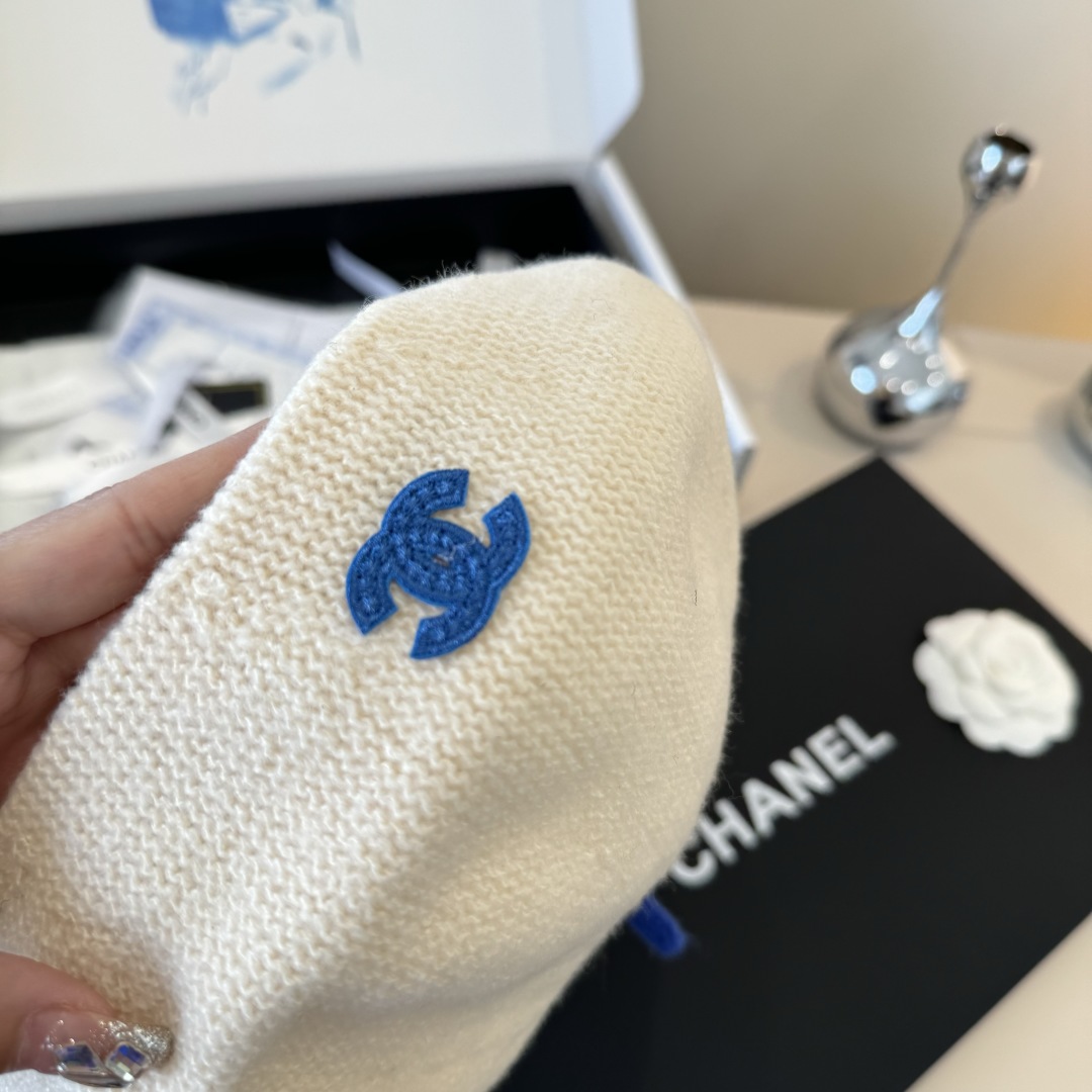 💕Chanel香奈儿羊毛贝雷帽 ，百分百羊毛面料，