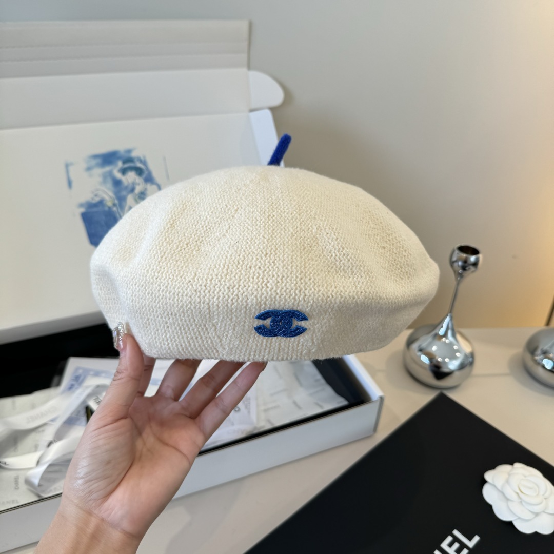 💕Chanel香奈儿羊毛贝雷帽 ，百分百羊毛面料，