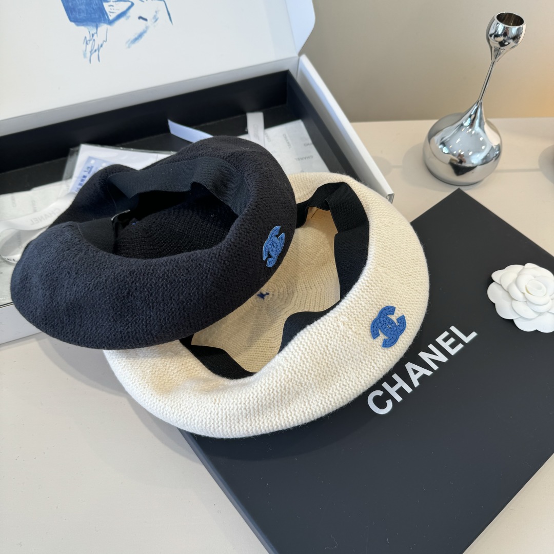 💕Chanel香奈儿羊毛贝雷帽 ，百分百羊毛面料，
