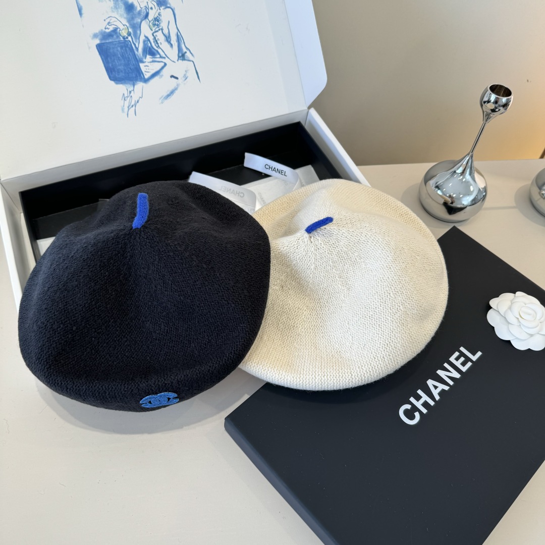 💕Chanel香奈儿羊毛贝雷帽 ，百分百羊毛面料，