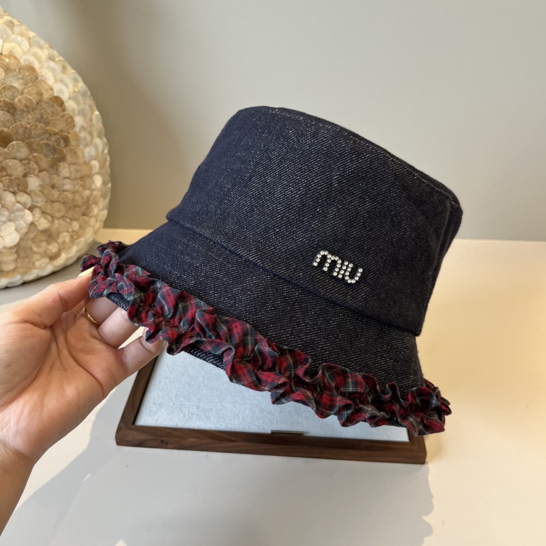 💕miumiu缪缪新款牛仔渔夫帽，头围57cm