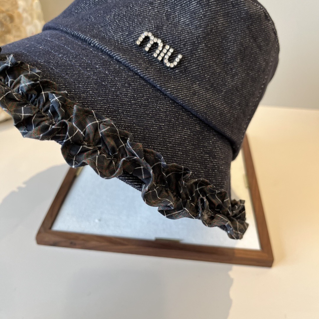 💕miumiu缪缪新款牛仔渔夫帽，头围57cm