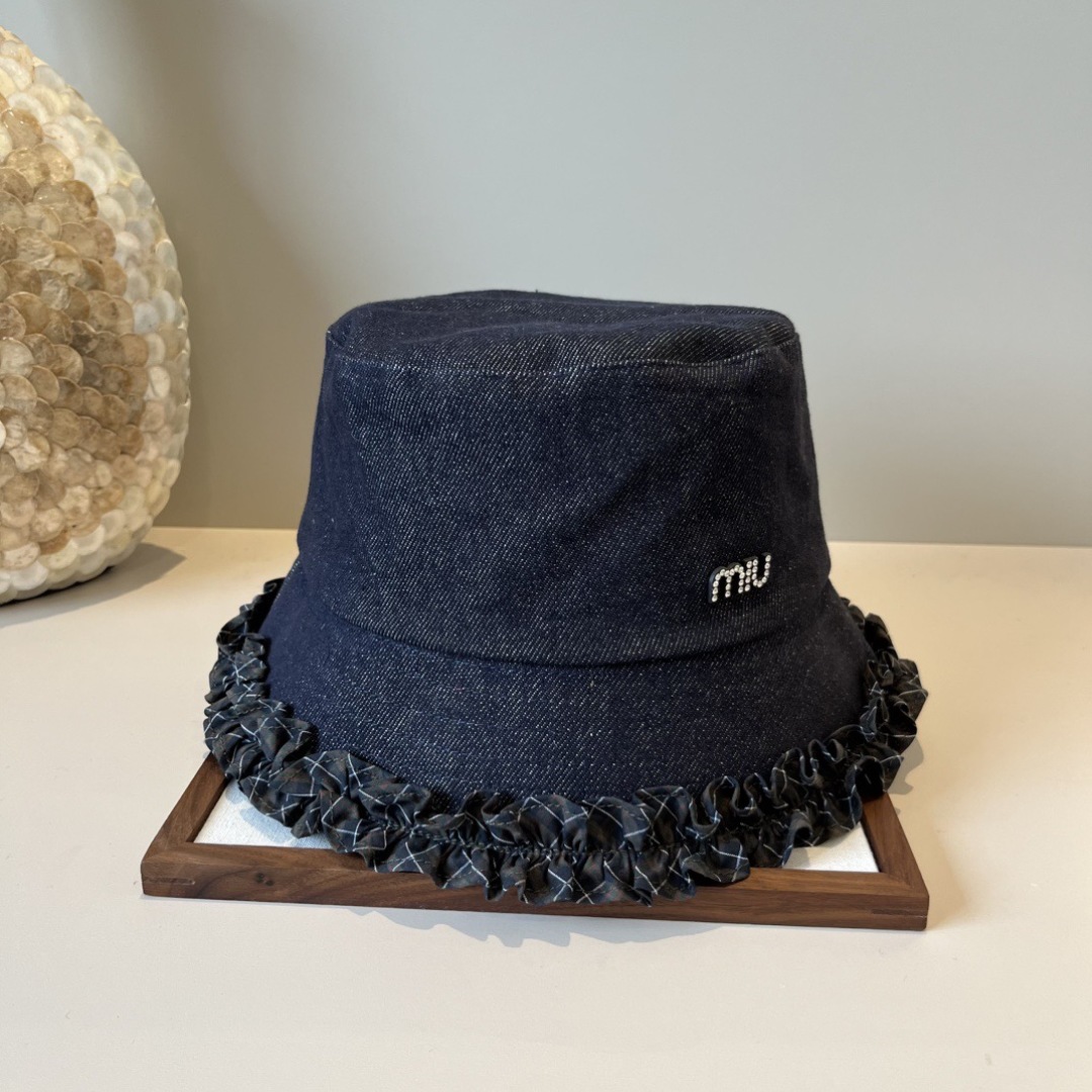 💕miumiu缪缪新款牛仔渔夫帽，头围57cm