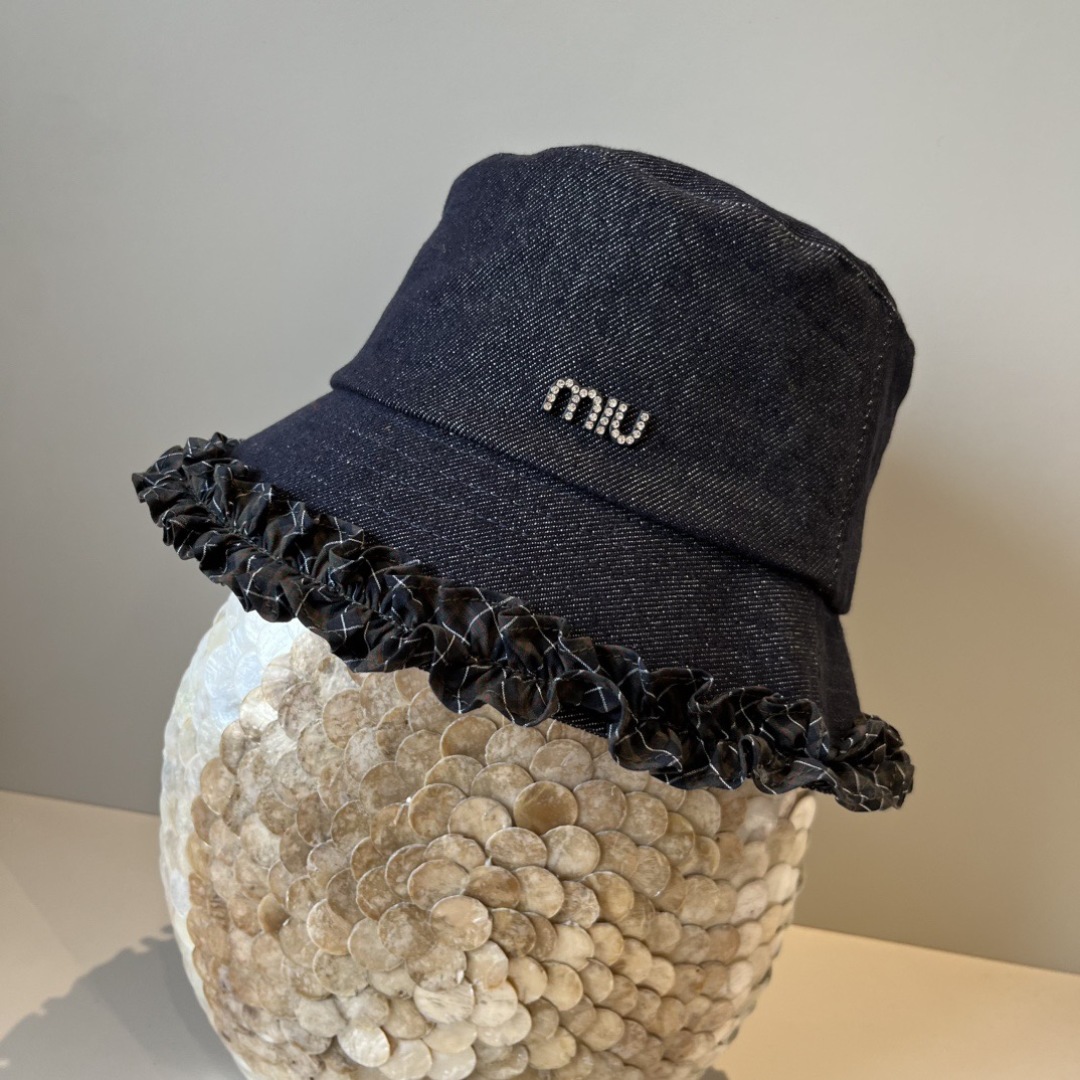 💕miumiu缪缪新款牛仔渔夫帽，头围57cm