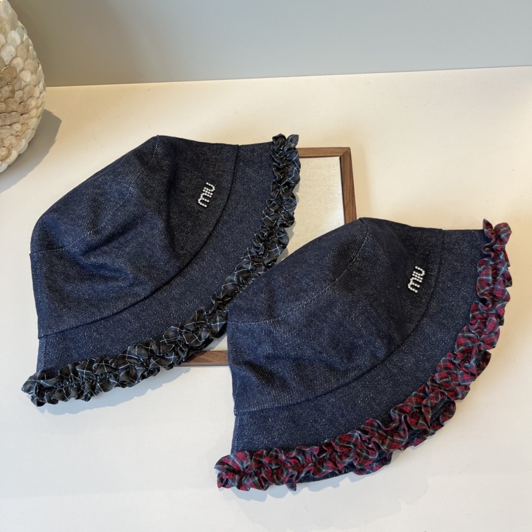 💕miumiu缪缪新款牛仔渔夫帽，头围57cm