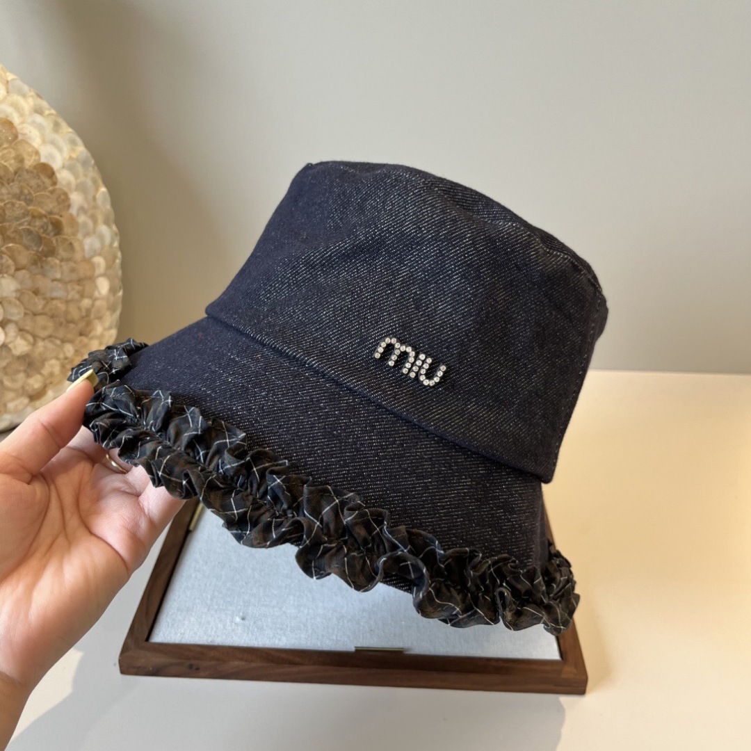 💕miumiu缪缪新款牛仔渔夫帽，头围57cm