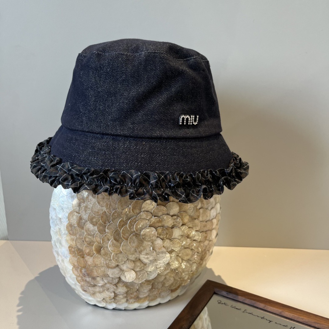 💕miumiu缪缪新款牛仔渔夫帽，头围57cm