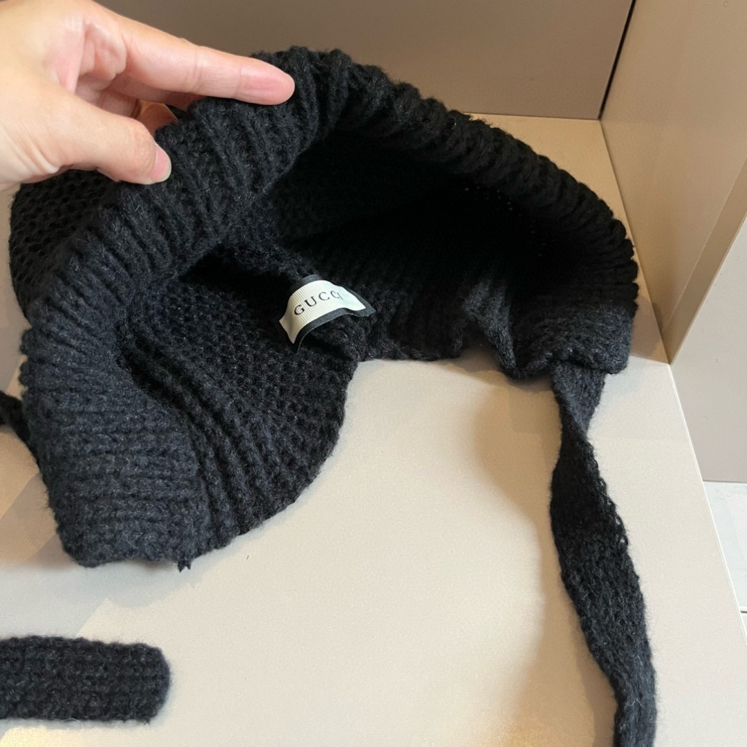 💕Gucci古奇新款针织冷帽 护耳帽