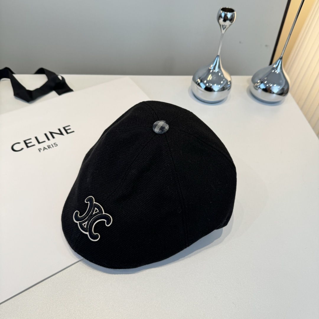 💕Celine赛琳羊毛鸭舌前进帽，男女通用，