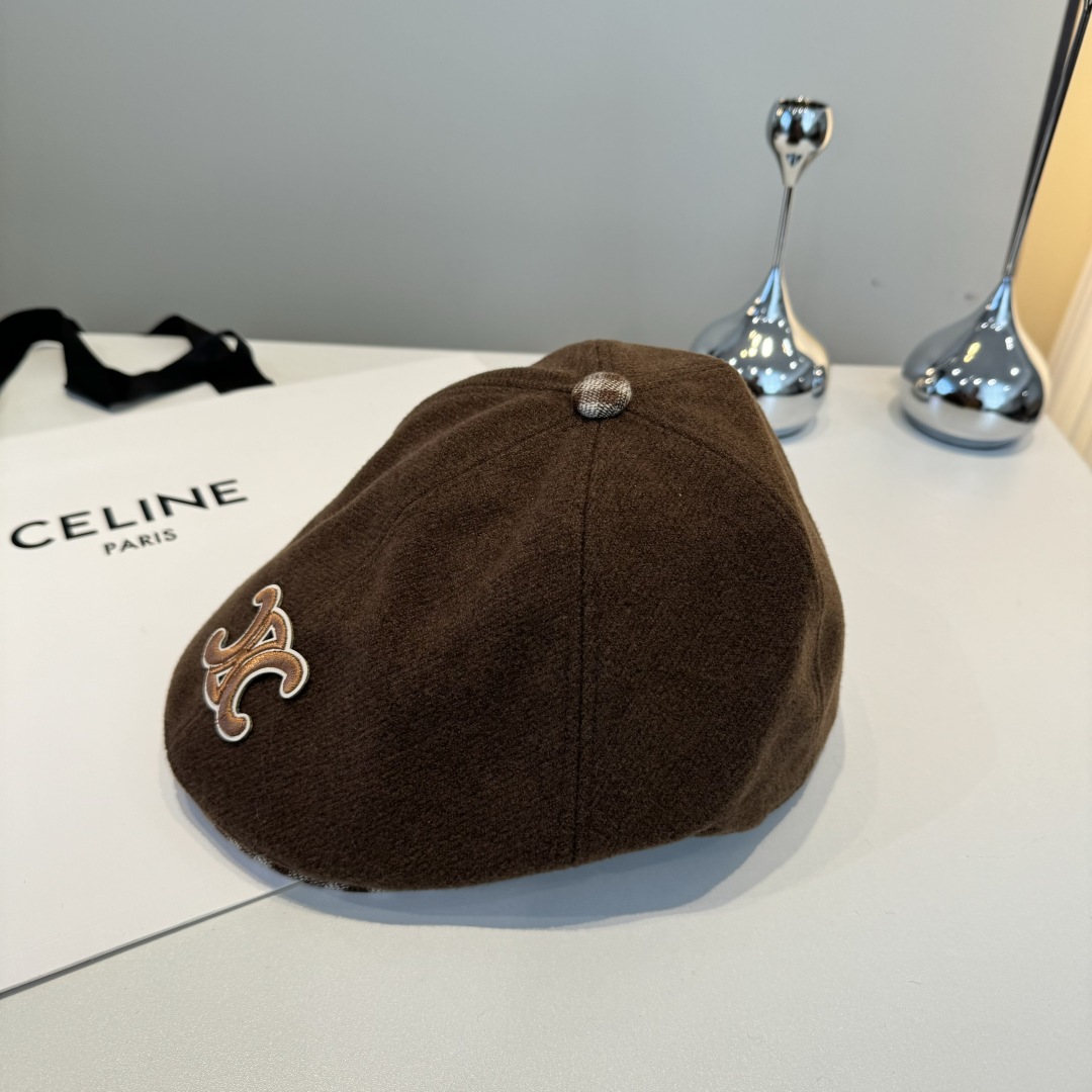 💕Celine赛琳羊毛鸭舌前进帽，男女通用，
