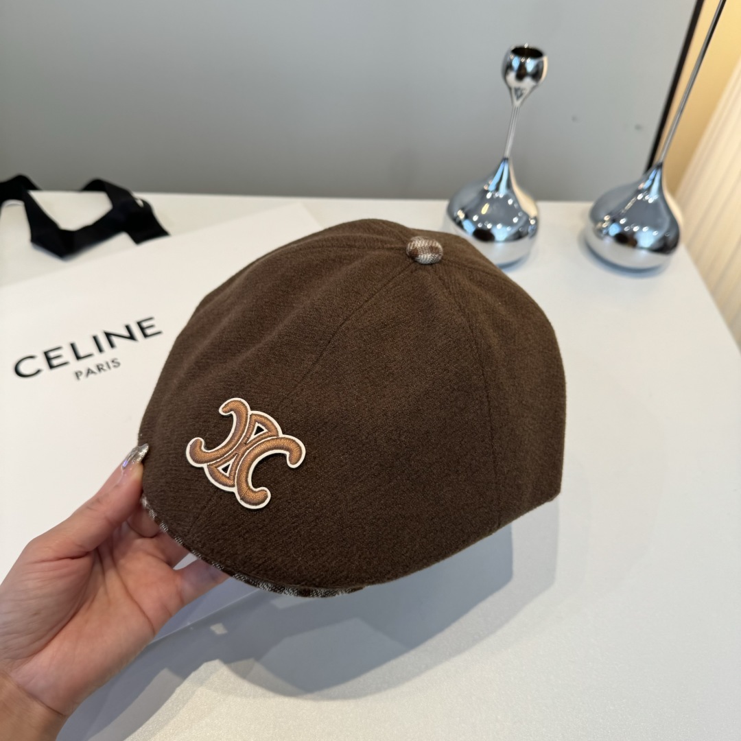 💕Celine赛琳羊毛鸭舌前进帽，男女通用，