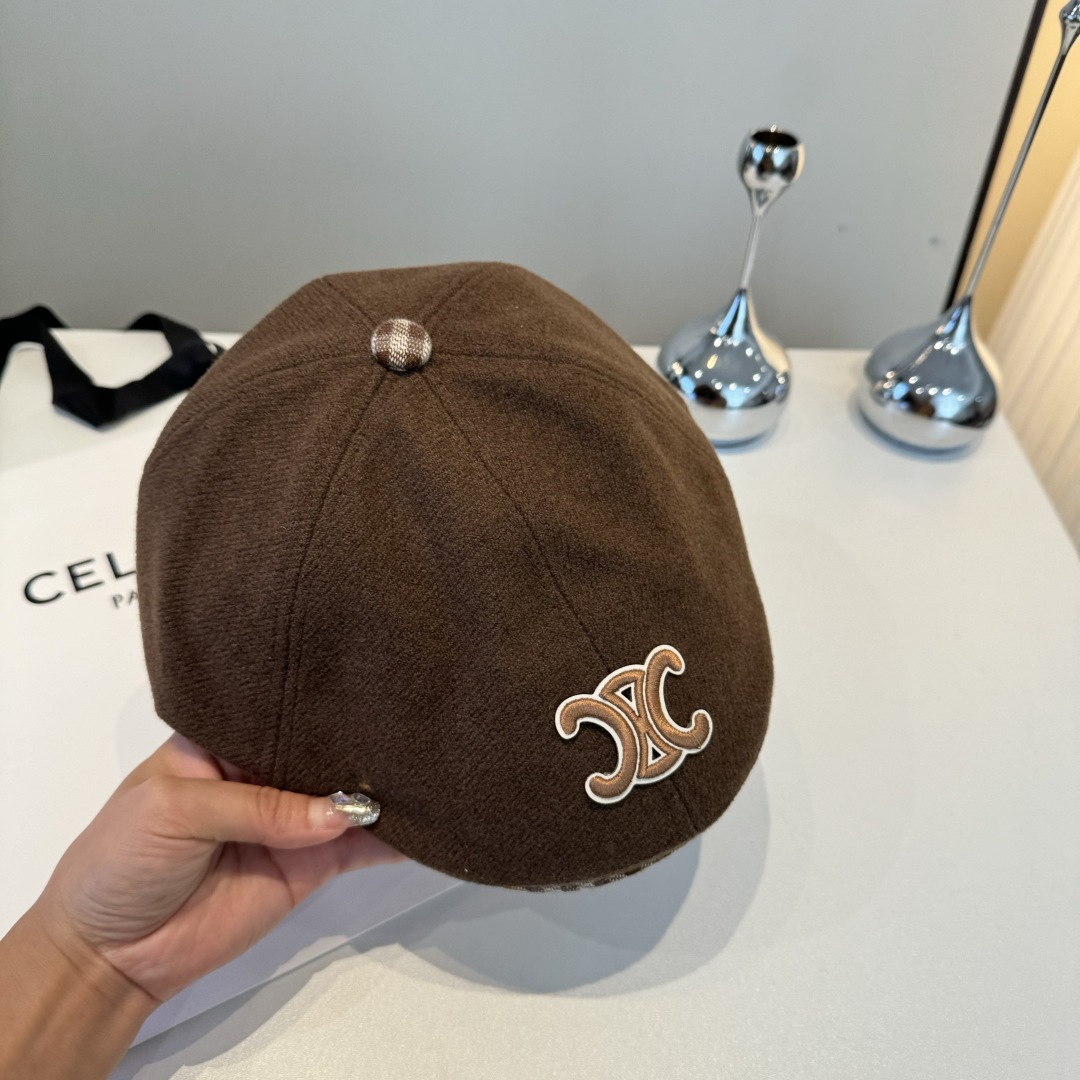 💕Celine赛琳羊毛鸭舌前进帽，男女通用，