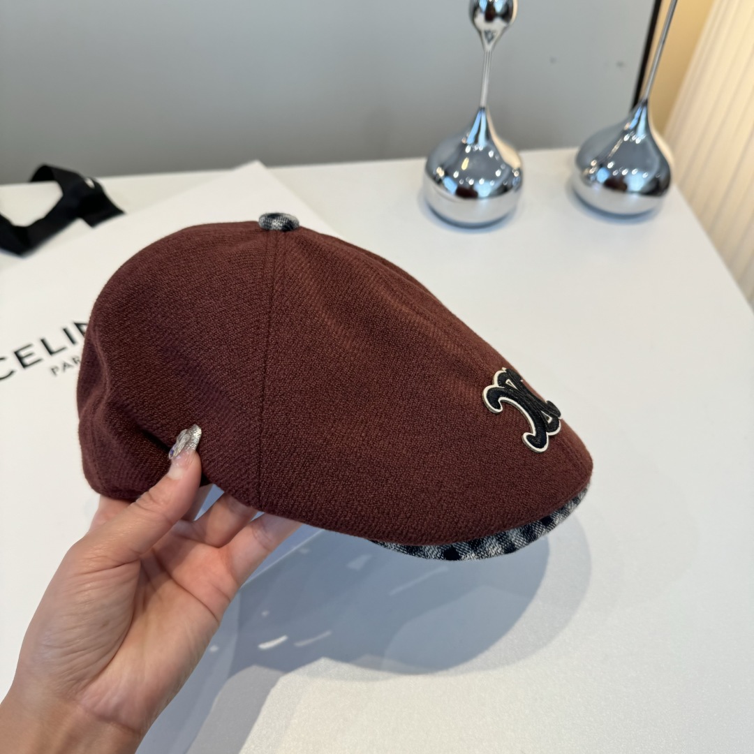 💕Celine赛琳羊毛鸭舌前进帽，男女通用，
