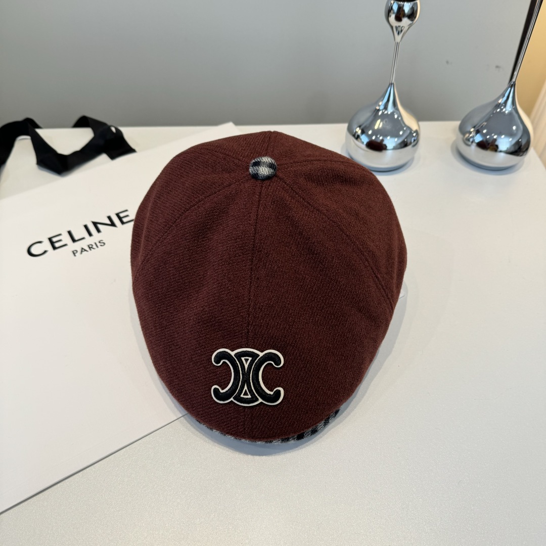 💕Celine赛琳羊毛鸭舌前进帽，男女通用，