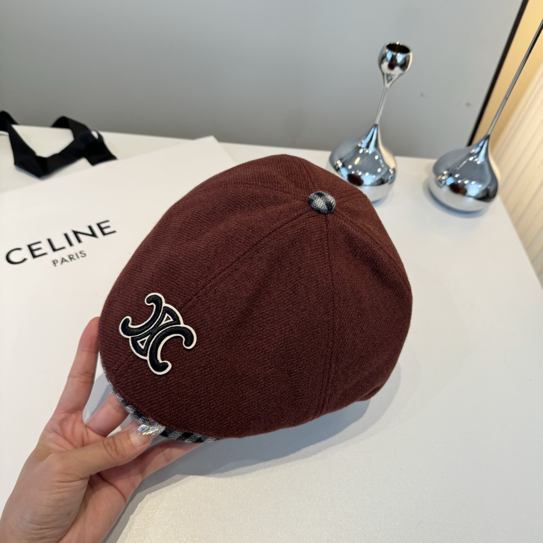 💕Celine赛琳羊毛鸭舌前进帽，男女通用，