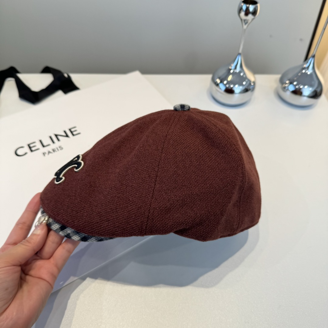 💕Celine赛琳羊毛鸭舌前进帽，男女通用，
