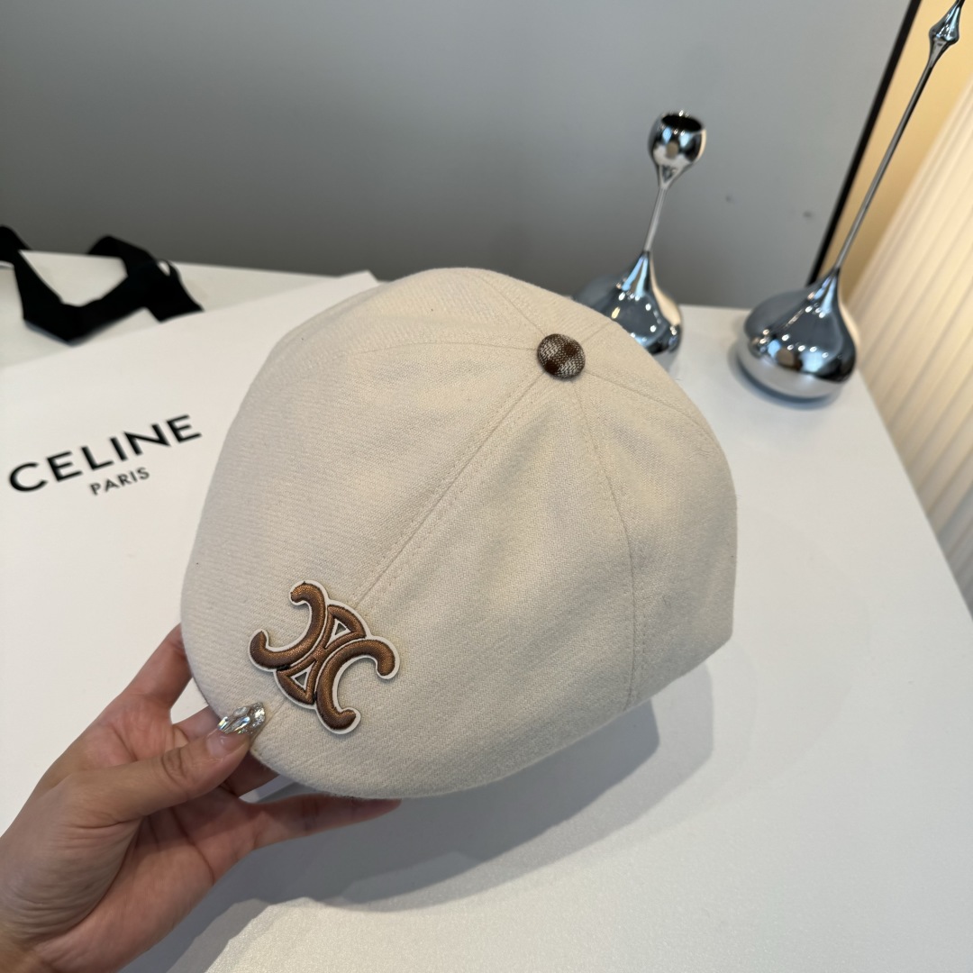 💕Celine赛琳羊毛鸭舌前进帽，男女通用，