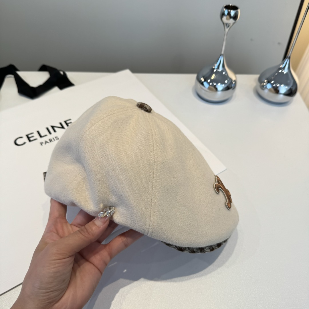 💕Celine赛琳羊毛鸭舌前进帽，男女通用，