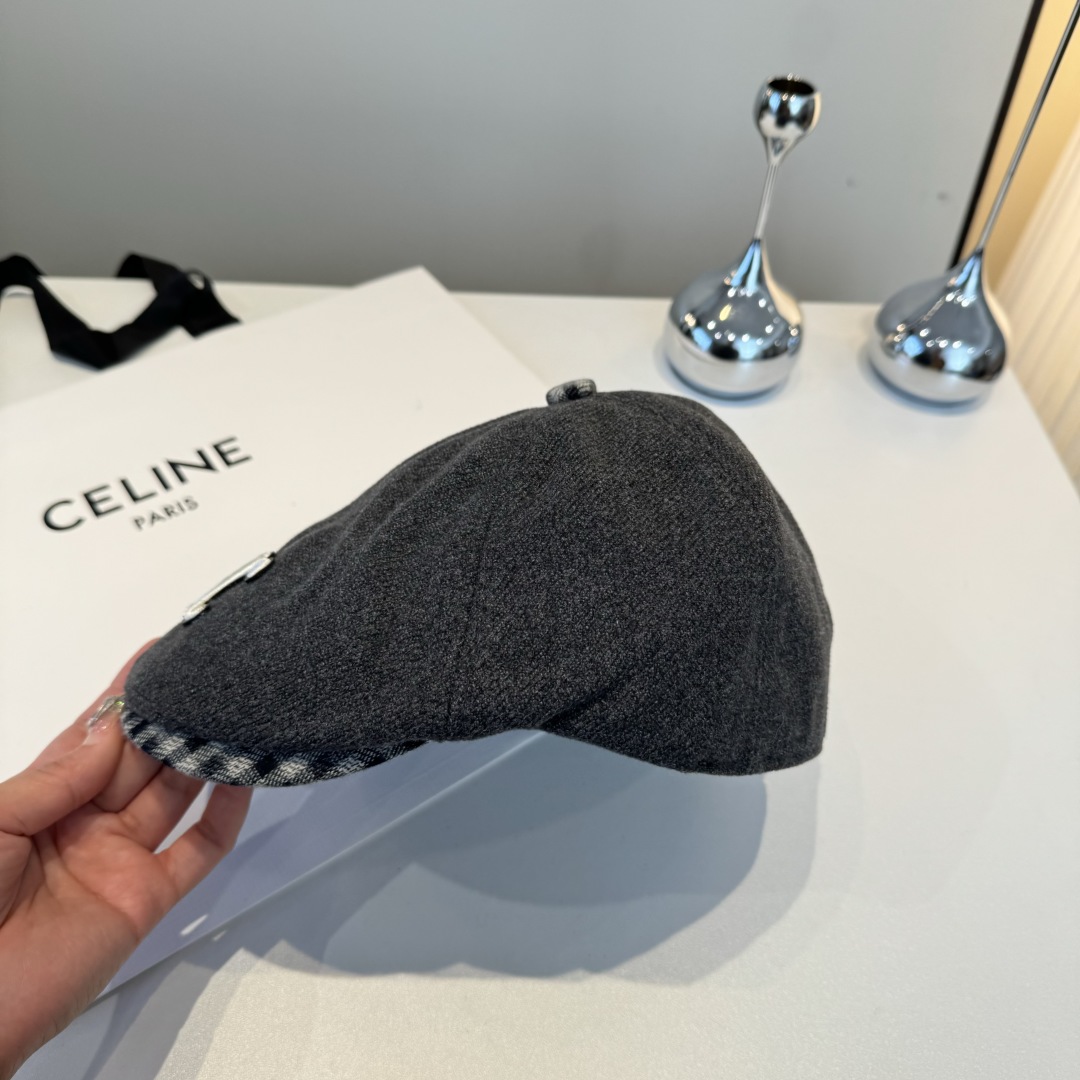 💕Celine赛琳羊毛鸭舌前进帽，男女通用，