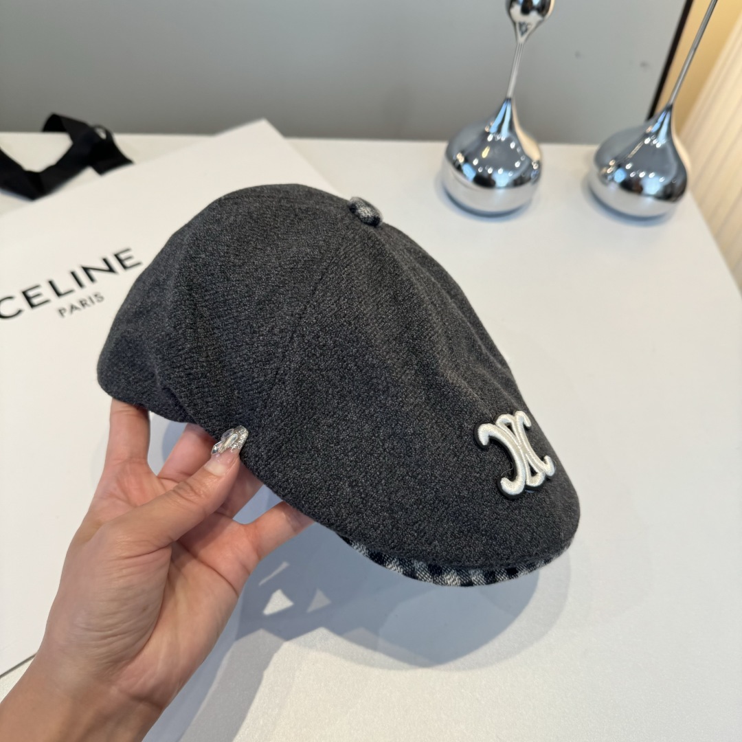💕Celine赛琳羊毛鸭舌前进帽，男女通用，