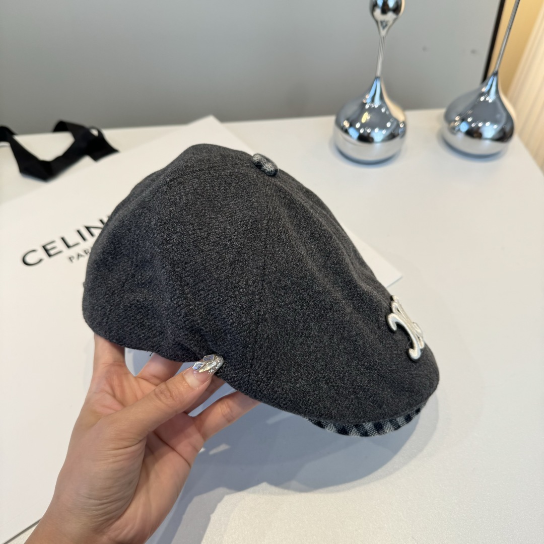 💕Celine赛琳羊毛鸭舌前进帽，男女通用，