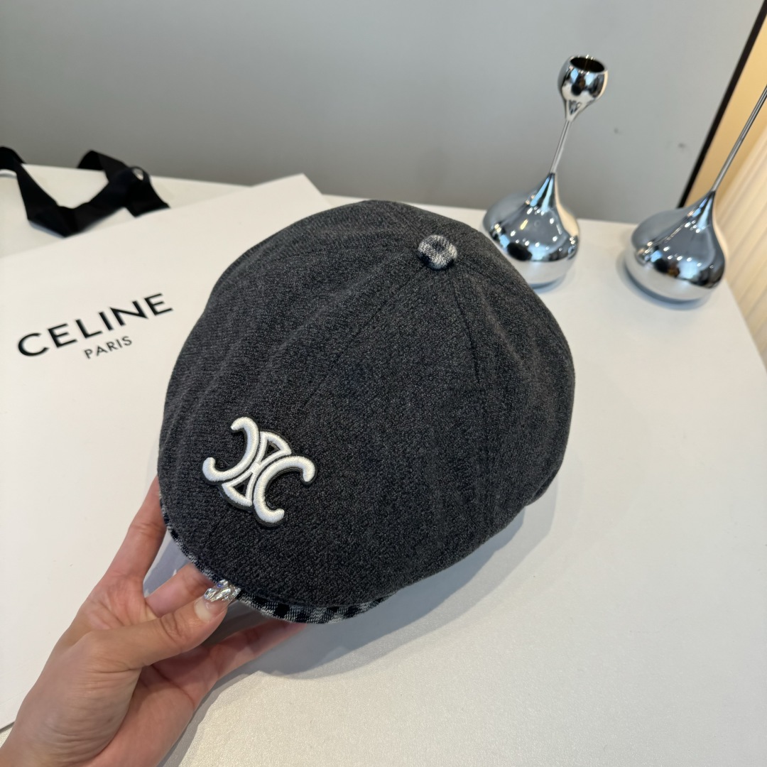 💕Celine赛琳羊毛鸭舌前进帽，男女通用，