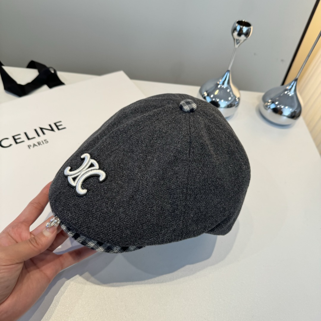 💕Celine赛琳羊毛鸭舌前进帽，男女通用，