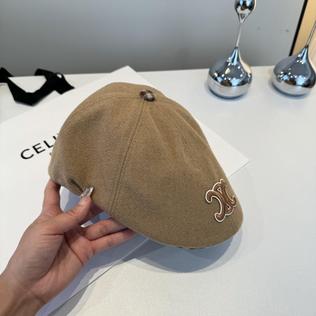 💕Celine赛琳羊毛鸭舌前进帽，男女通用，
