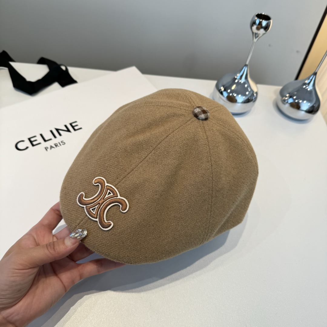 💕Celine赛琳羊毛鸭舌前进帽，男女通用，