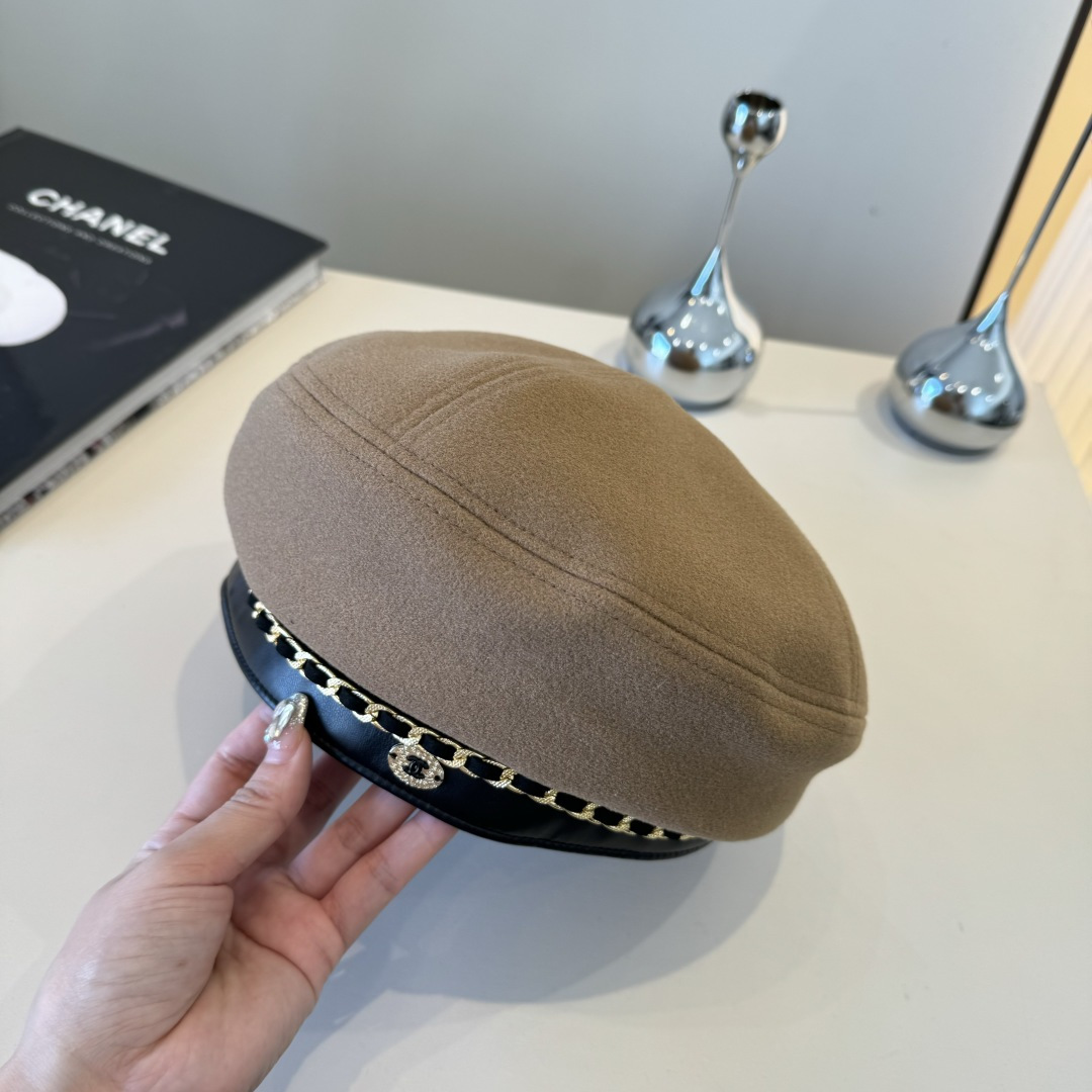 NO:532561,Chanel Chanel wool beret, small fragrant chain beret, head circumference 57cm hat, fisherman hat baseball hat knit hat, hat, chanel, chanel, espadrilles, hats19860909Chanel香奈儿羊毛贝雷帽,小香风链条贝雷帽,头围57cm帽子渔夫帽棒球帽针织帽,帽子,chanel,chanel,espadrilles,hats,hat