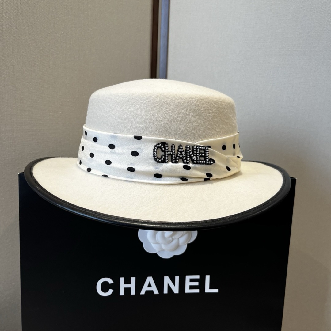 NO:617430,White Chanel Chanel new wool top hat, flat top hat, 100% wool fabric, head circumference 57cm hat bucket hat baseball cap knitted hat, hat, chanel, chanel, espadrilles, hats19860909白色 Chanel香奈儿新款羊毛礼帽,平顶礼帽,百分百羊毛面料,头围57cm帽子渔夫帽棒球帽针织帽,帽子,chanel,chanel,espadrilles,hats,hat