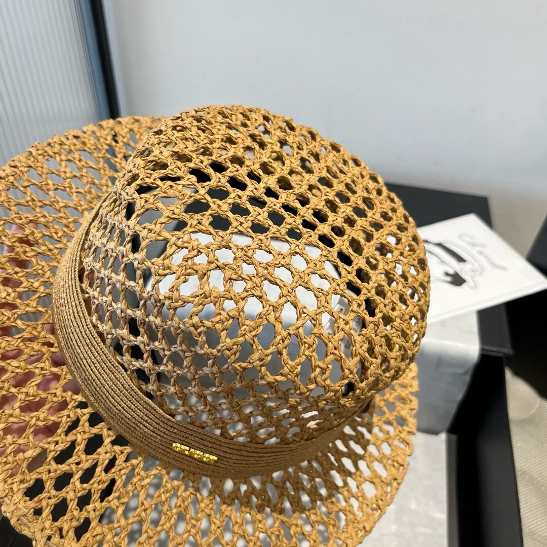 PGucci古奇平顶礼帽，镂空遮阳帽，小礼帽，头围57cm