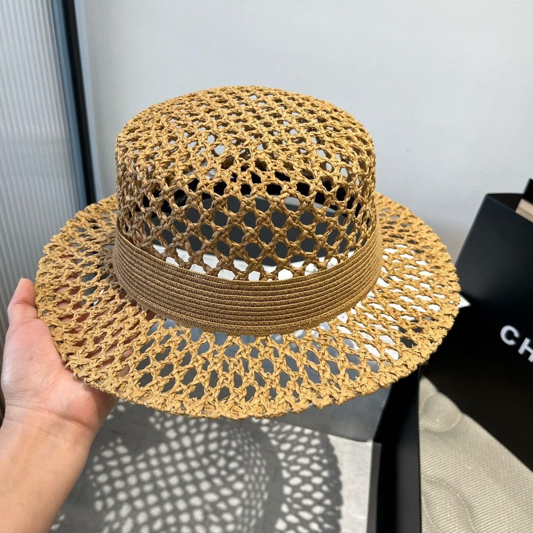PGucci古奇平顶礼帽，镂空遮阳帽，小礼帽，头围57cm