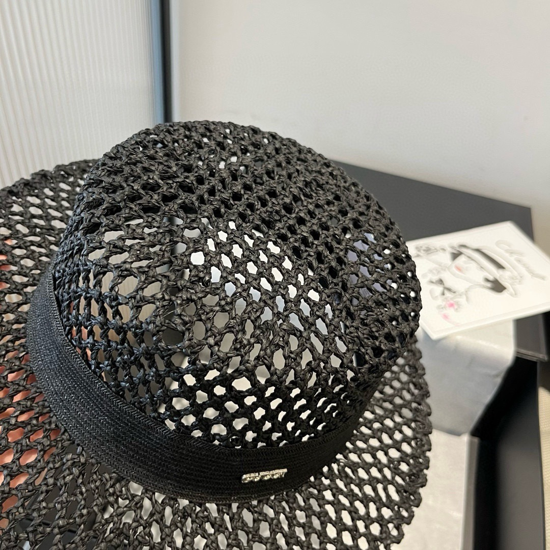 PGucci古奇平顶礼帽，镂空遮阳帽，小礼帽，头围57cm