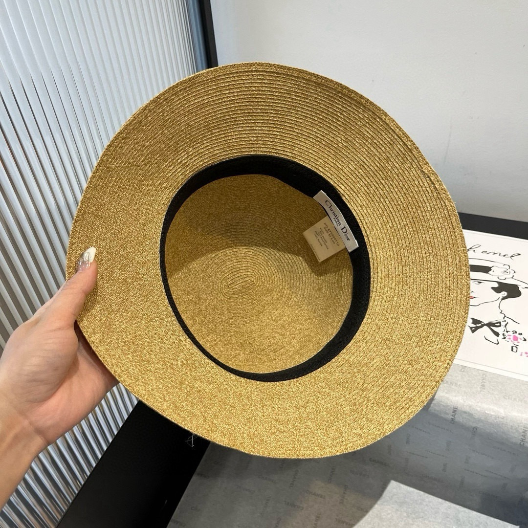 PDior迪奥新款草帽，遮阳沙滩草帽，头围57cm