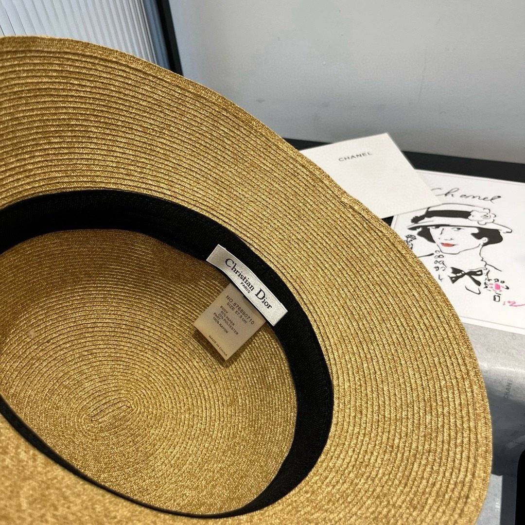 PDior迪奥新款草帽，遮阳沙滩草帽，头围57cm