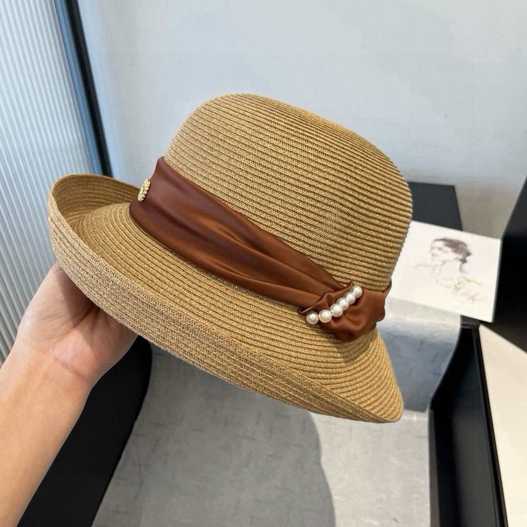 PCeline新款卷边礼帽，台湾PP草帽，头围57cm 名媛挚爱，